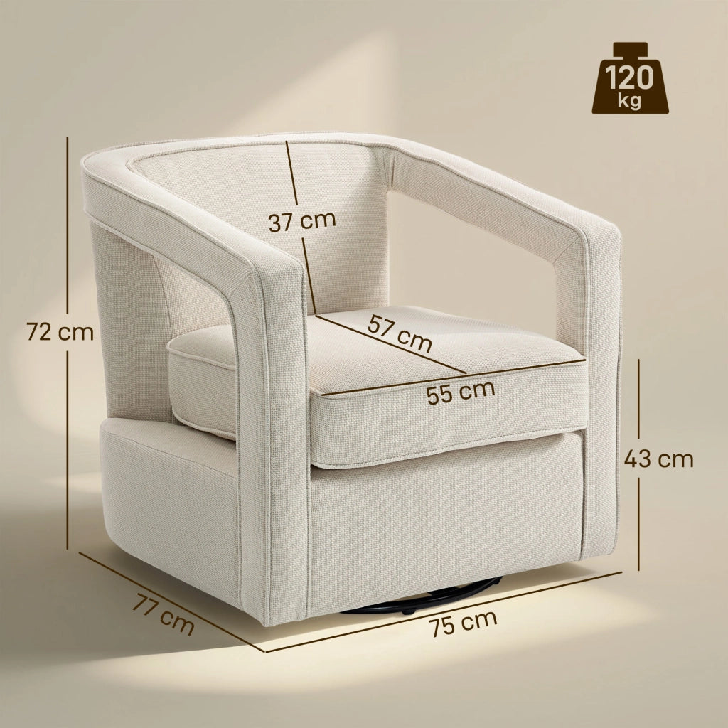 Poltrona Relax Girevole ¨C Zephmum ¨C Beige 77x75x72 cm