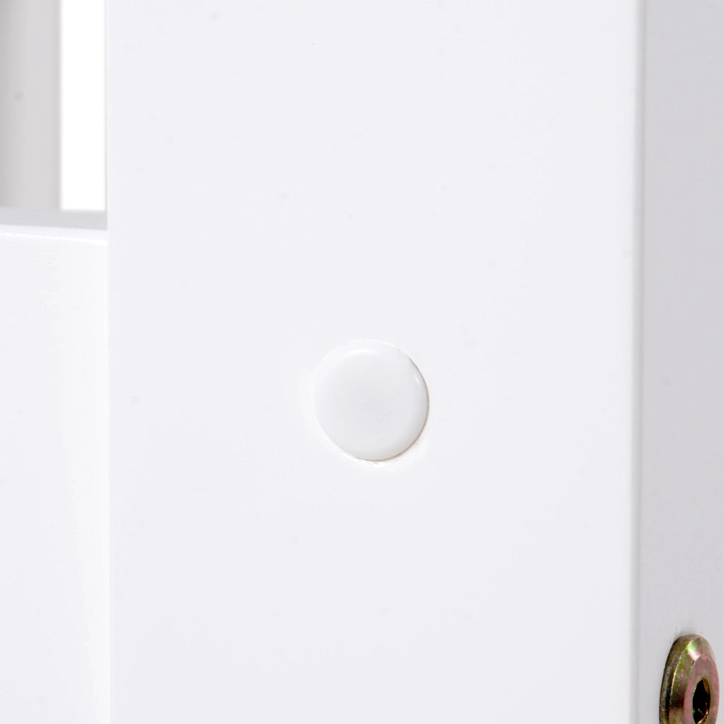Letto Casetta 200 x 90 cm con Sponda e Rete a Doghe; in Legno Massello; Bianco