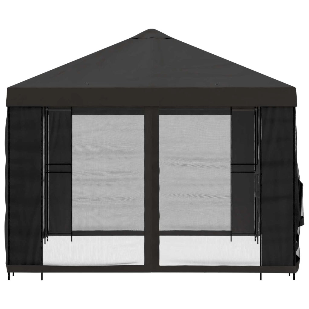 Gazebo da giardino con pareti laterali 4 × 3 m Antracite 900387