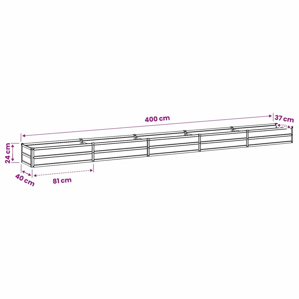 Letto rialzato da giardino Marrone 400 x 40 x 24 cm 8006355