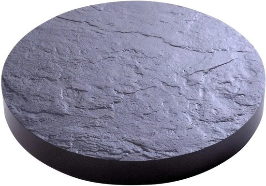 Scaffale per piante con ruote Ø 30 cm - 5 ruote multidirezionali - Capacità di carico 150 kg - Decorazione a look di pietra - Grigio scuro di marmo