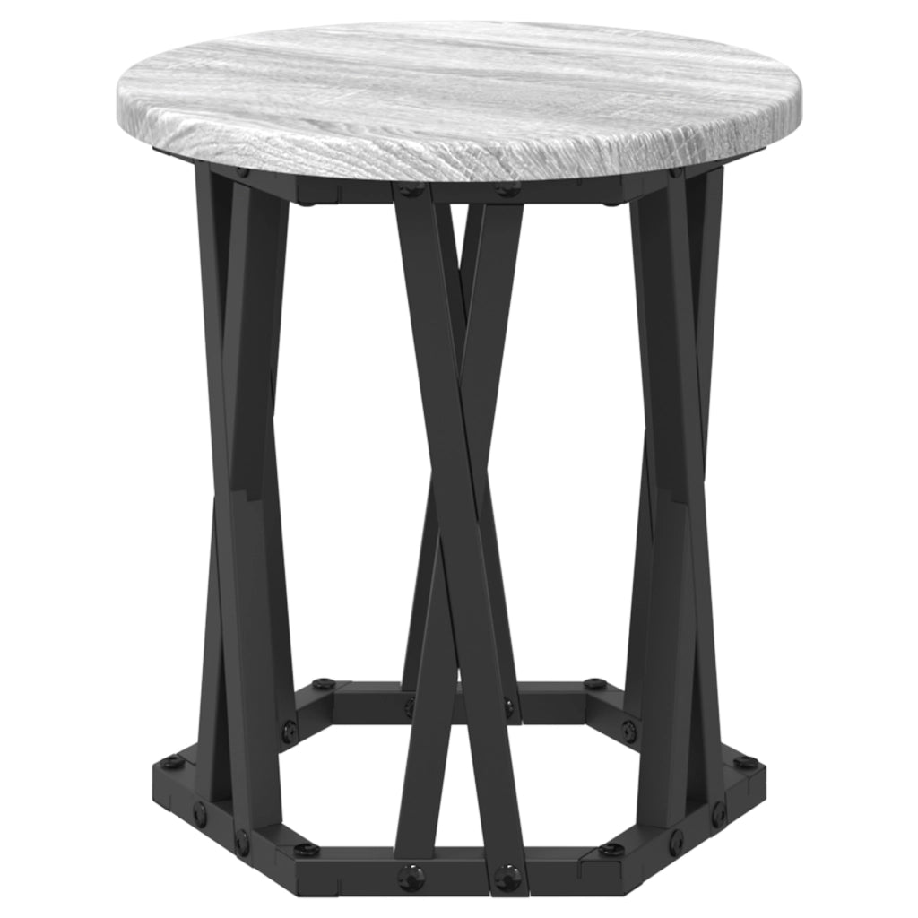Set di Tavolini Impilabili 3 pcs Grigio Sonoma Legno Ingegnerizzato
