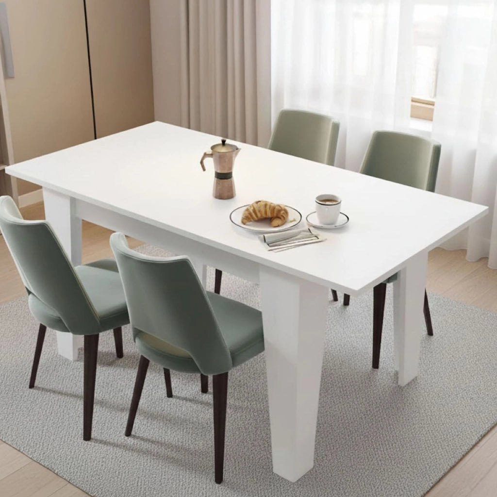 Pizzoli, Tavolo Allungabile Allungabile, 160x80x78h cm Bianco