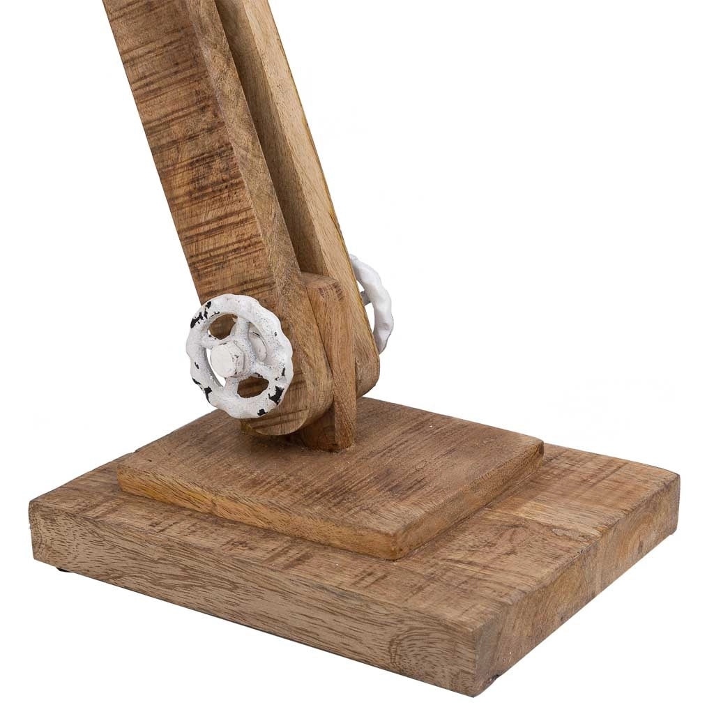 Lampada flexo in legno bianco e metallo 17x22x79h
