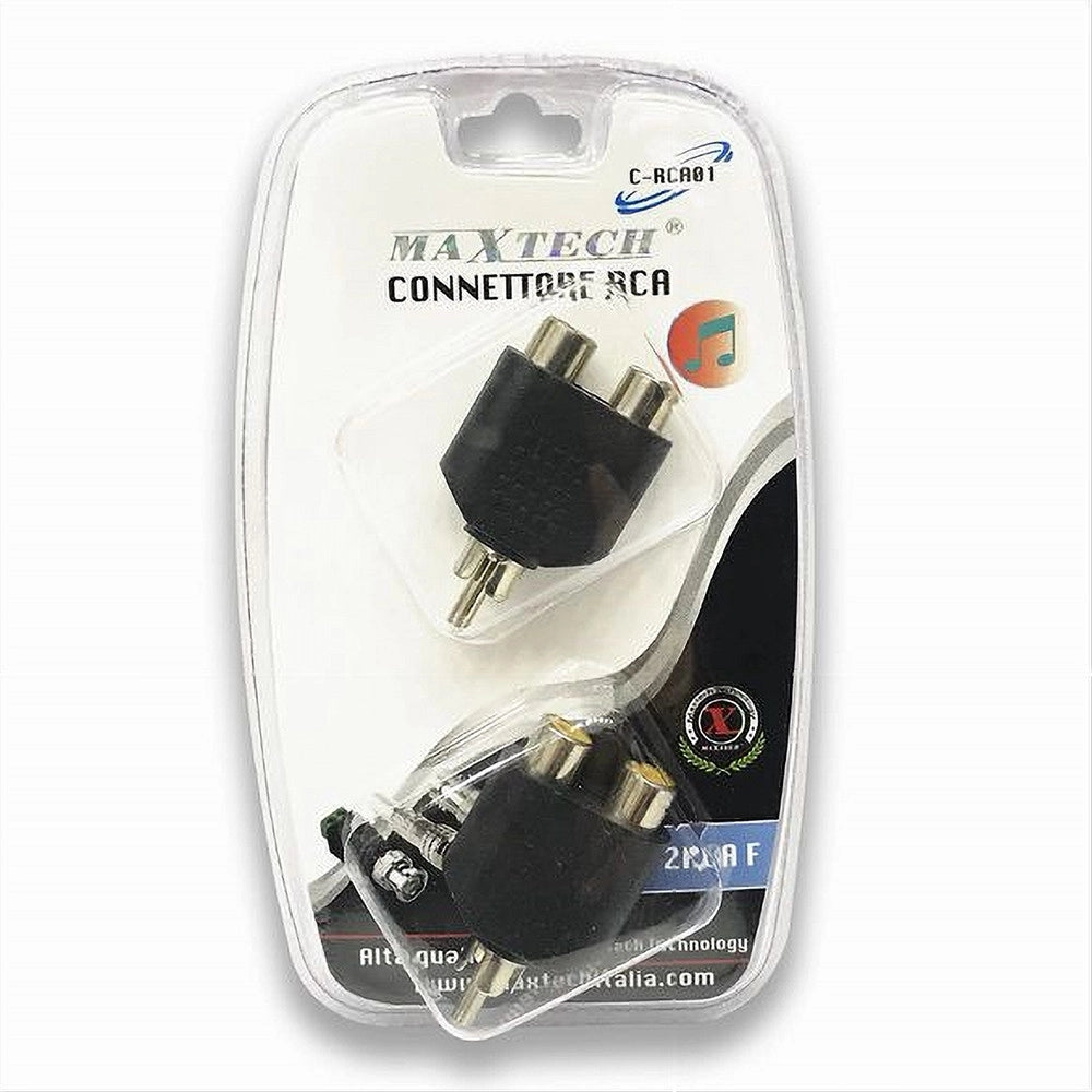 Trade Shop - Connettore Rca Adattatore Audio Con Spina Rca Maschio A 2 Rca Femmina C-rca01 -