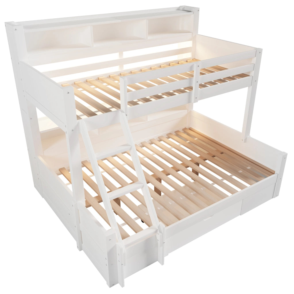 Letto a Castello 90x200 140x200 con LED e Cassetto ¨C MINIMAL ¨C Bianco