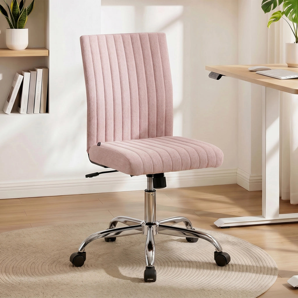 Sedia da ufficio girevole 360¡ã ¨C Xylo ¨C Altezza regolabile, senza braccioli, rosa