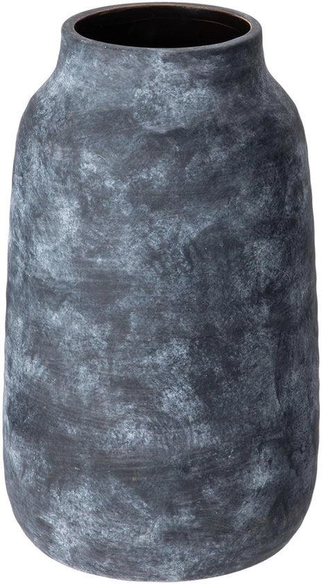 Vaso decorativo in ceramica con look shabby chic antico, per fiori, altezza x diametro: 24,5 x 13 cm