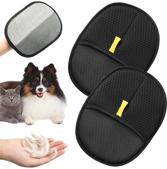Manopole per cani da riutilizzo 2 pezzi - Manopole per animali da cura - Rimozione statica - Lavabili - Materiale di alta qualità - Dimensioni grandi 23 x 16 cm - Manopole per depilazione