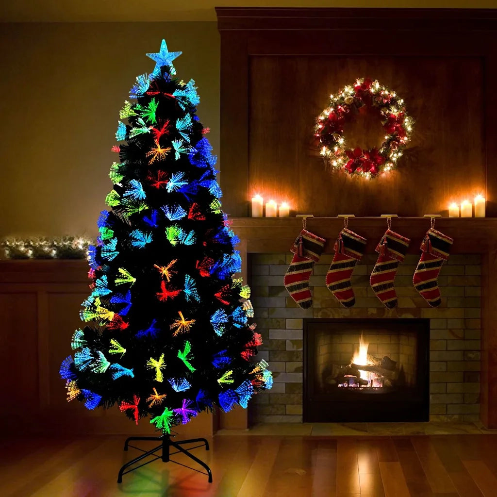 Albero di Natale artificiale con 210 LED Verde 180 cm PVC 42019344
