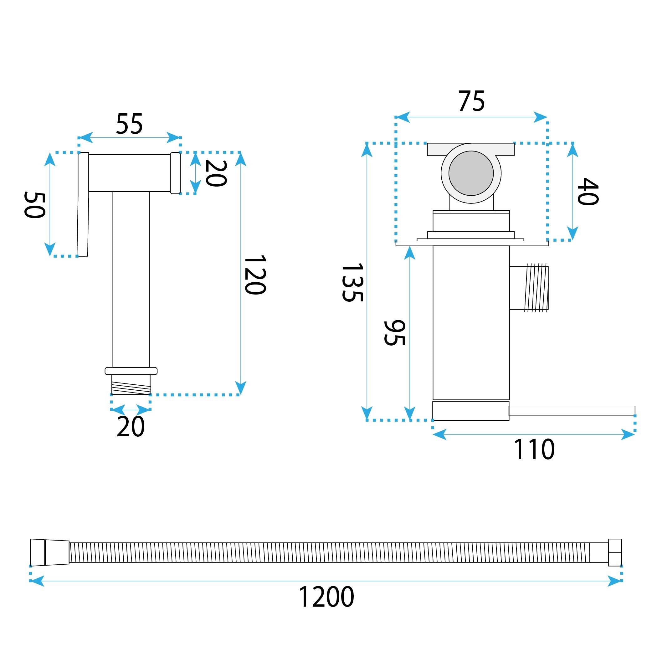 Rubinetto Bidet Rea Foss Clif Brush Copper