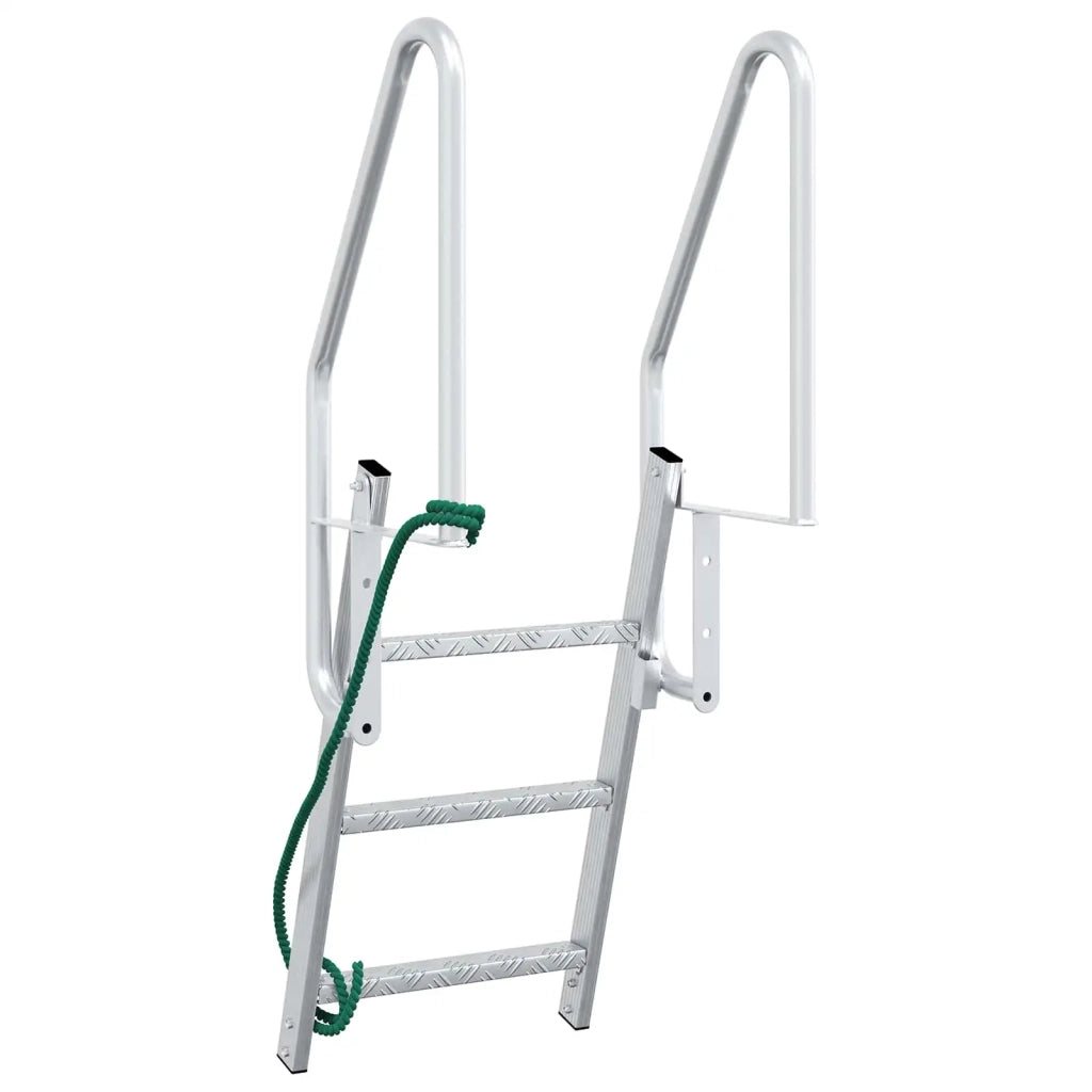Scala da molo a 3 gradini Argento 58 x 77 x 144 cm Alluminio CFW3950193