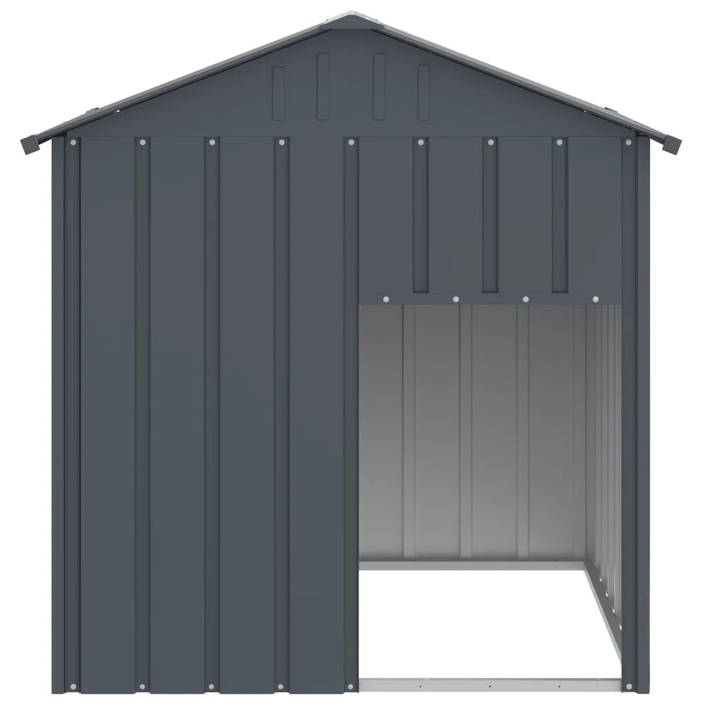 Casetta Cani con Tetto Antracite 117x103x123 cm Acciaio Zincato 172349