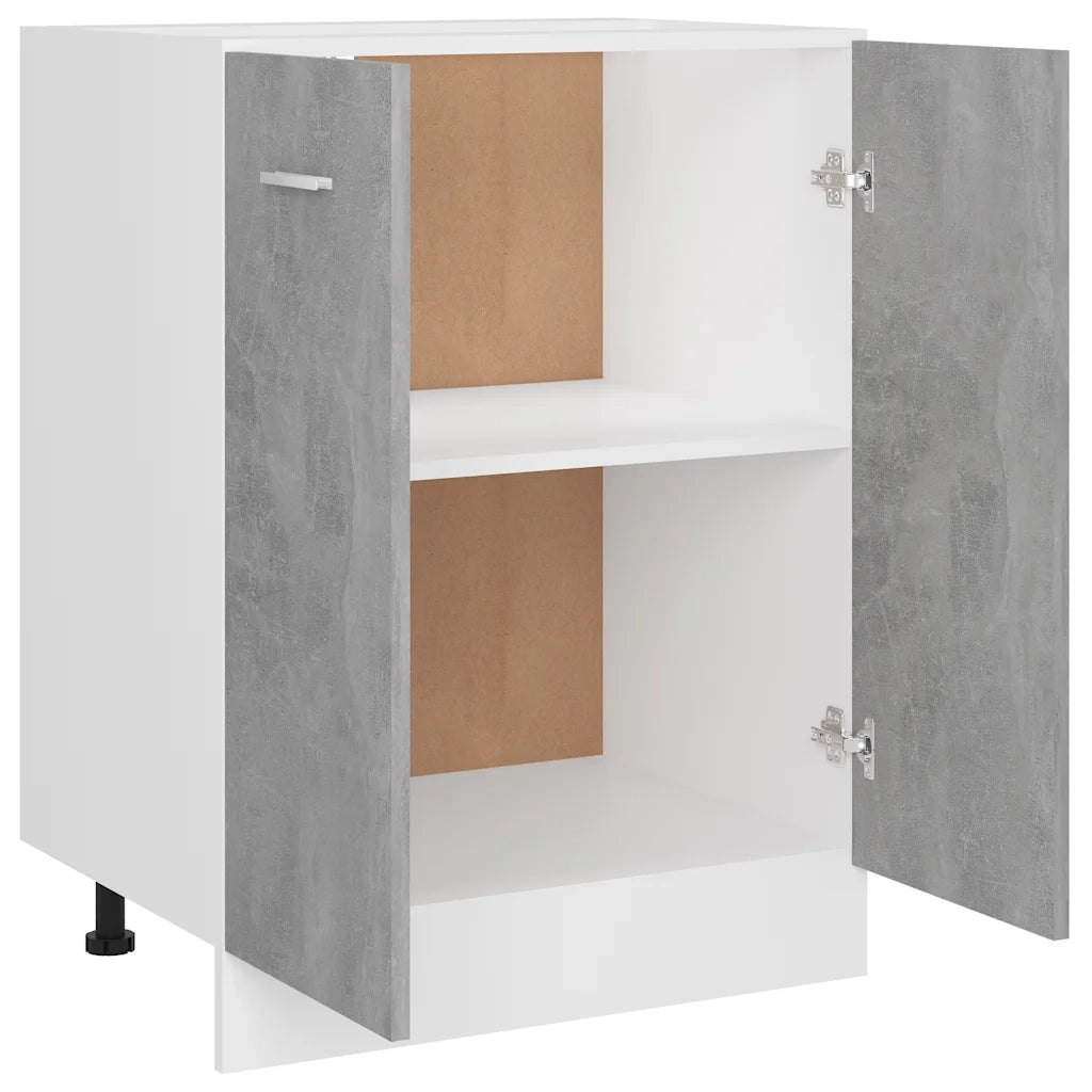 Pensile da cucina | Armadio Inferiore ¡°Lyon¡± Grigio Cemento 60x46x81,5cm