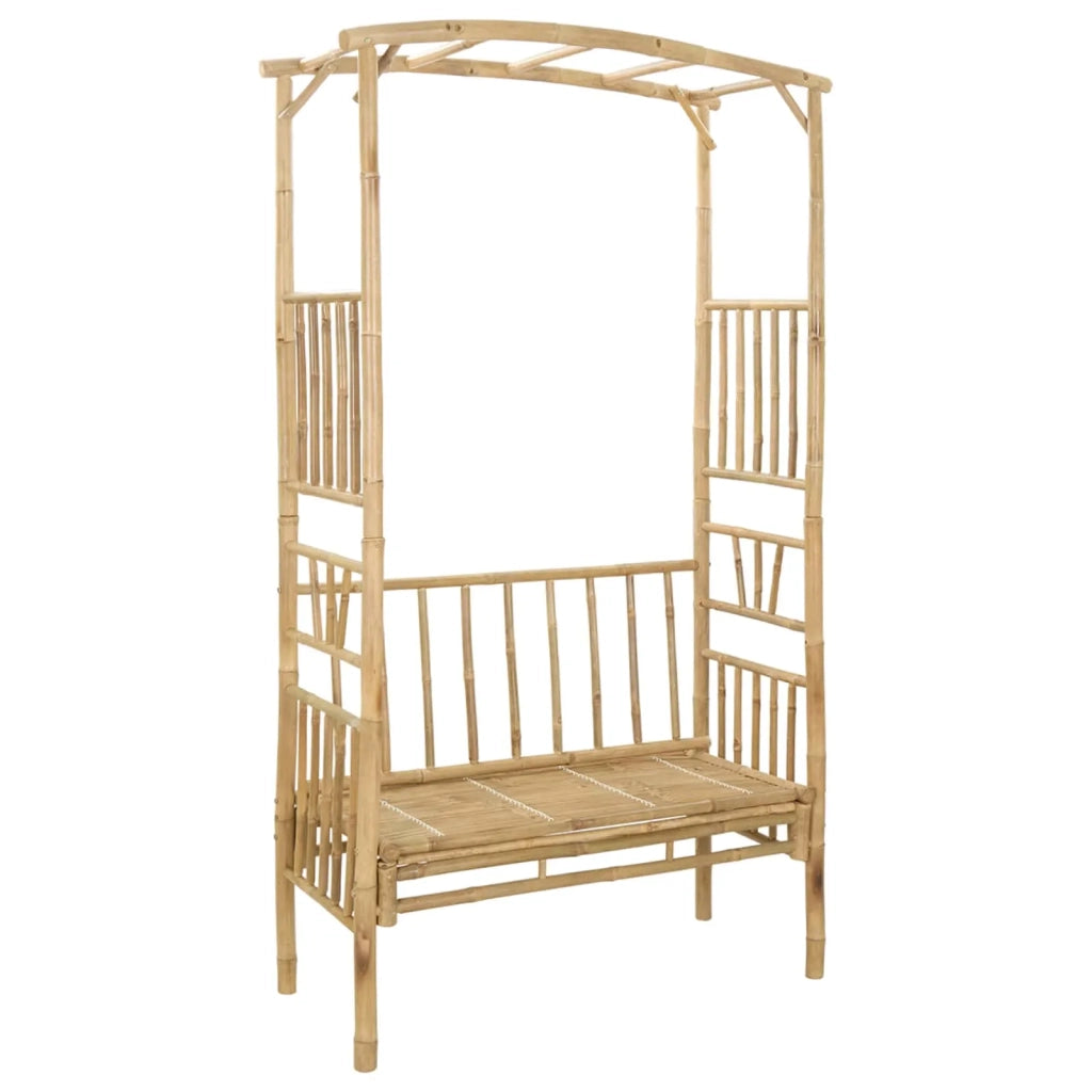 Arco da Giardino con Panchina Naturale 115 x 50 x 205 cm Bambù 42028056