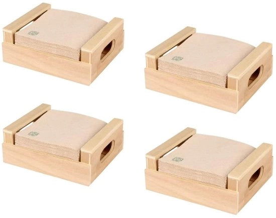 Set di 4 serviette in legno ecológico - 400 pezzi - Spagna - Colore naturale - Carta riciclata