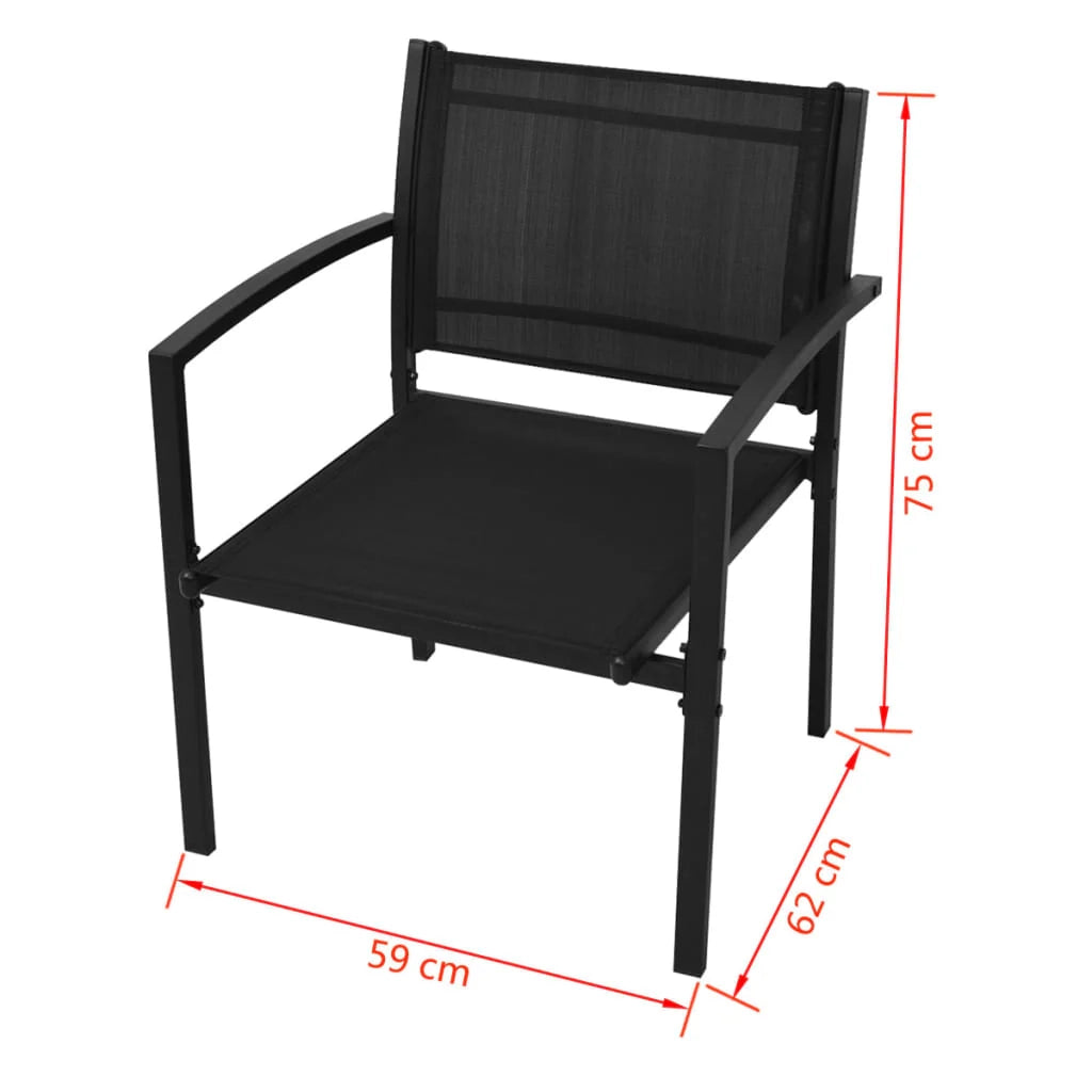 Set di mobili da giardino mobili da esterno set da 4 pezzi textilene nero 02_0016280