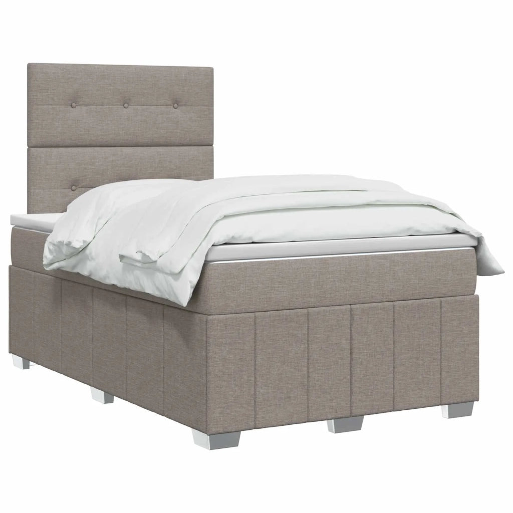 Letto box spring con materasso Tortora 120 x 200 cm Tessuto 3454117