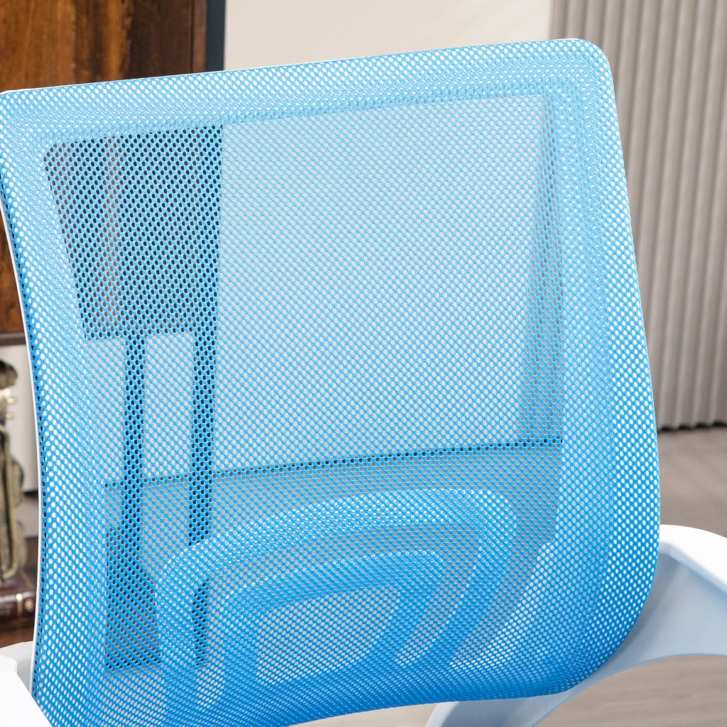 Sedia da ufficio girevole con schienale in rete, braccioli e altezza regolabile ¨C zephmum ¨C blu chiaro, carico 120 kg
