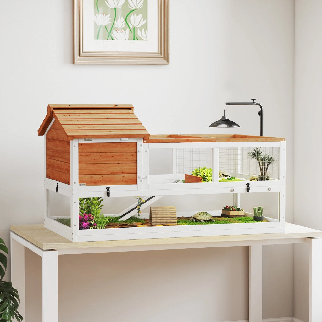 Casetta per tartarughe a 2 livelli con porta ¨C Minimal ¨C Arancione 60x40x30