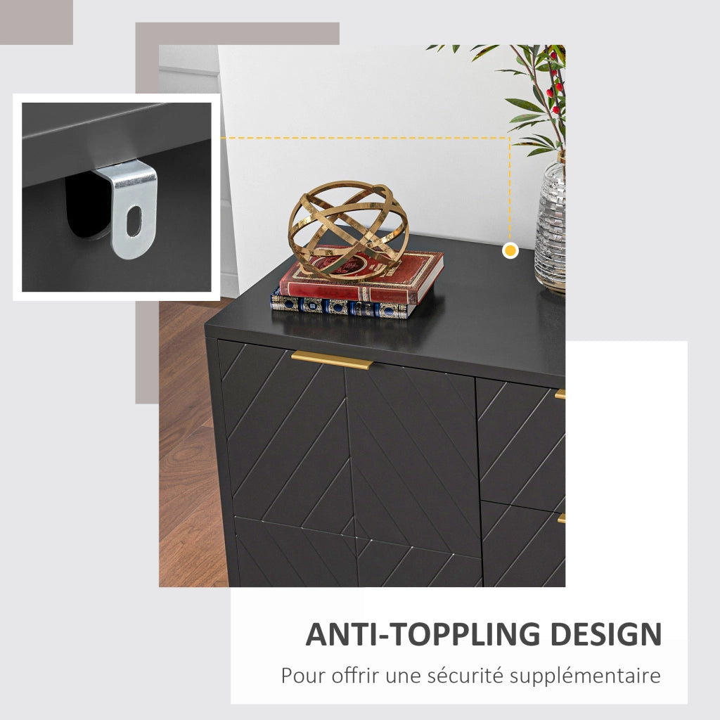 Credenza design ¨C zephmum ¨C nero legno metallo dorato