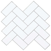 Piastrella a Spina di Pesce 10 pcs Bianco e Grigio 30 x 30 cm