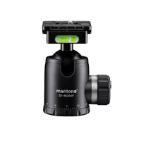 Mantona Fortress Testa a sfera per stativi treppiedi fotografici, 46 mm max 25 kg, con funzione panoramica 360° e 3 livelle, incl piastra sgancio rapido, per fotocamera accessori fotografia