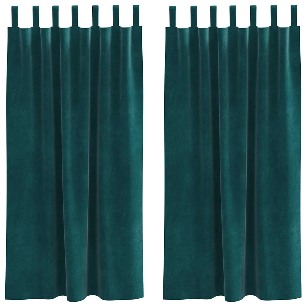 Tende oscuranti 2 pcs Verde Scuro 140 x 175 cm Velluto 4107219