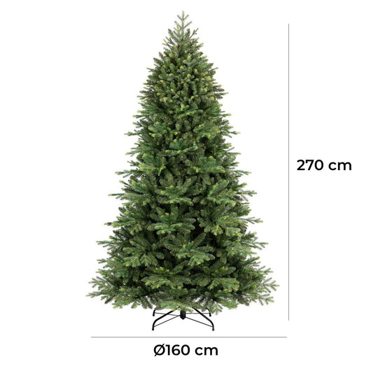 Albero di Natale Artificiale Realistico 270 cm 2618 Rami Apertura a Ombrello Verde