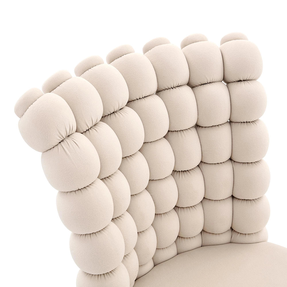 Set 2 sedie da pranzo - Xylo - velluto crema gambe nere