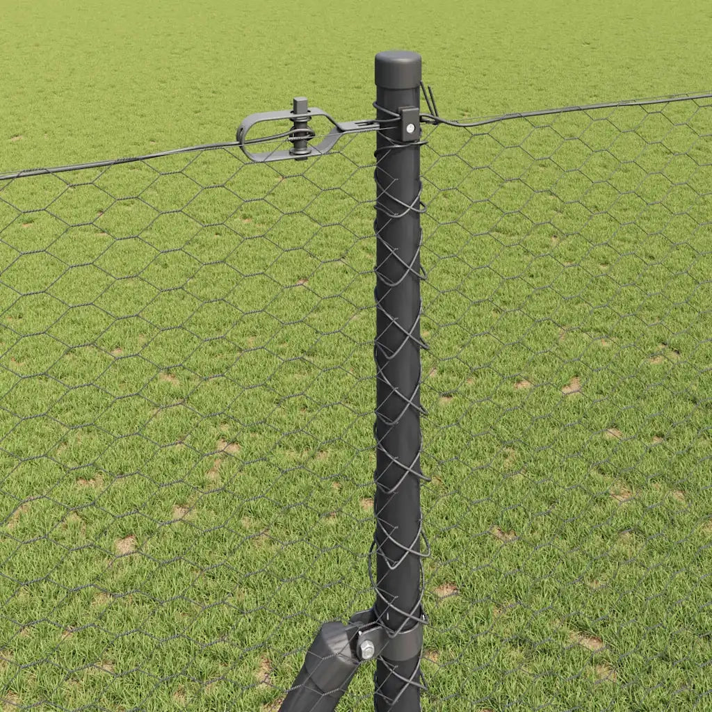 Palo della recinzione Grigio 25 x 1,5 m (rete da 25 mm) Acciaio