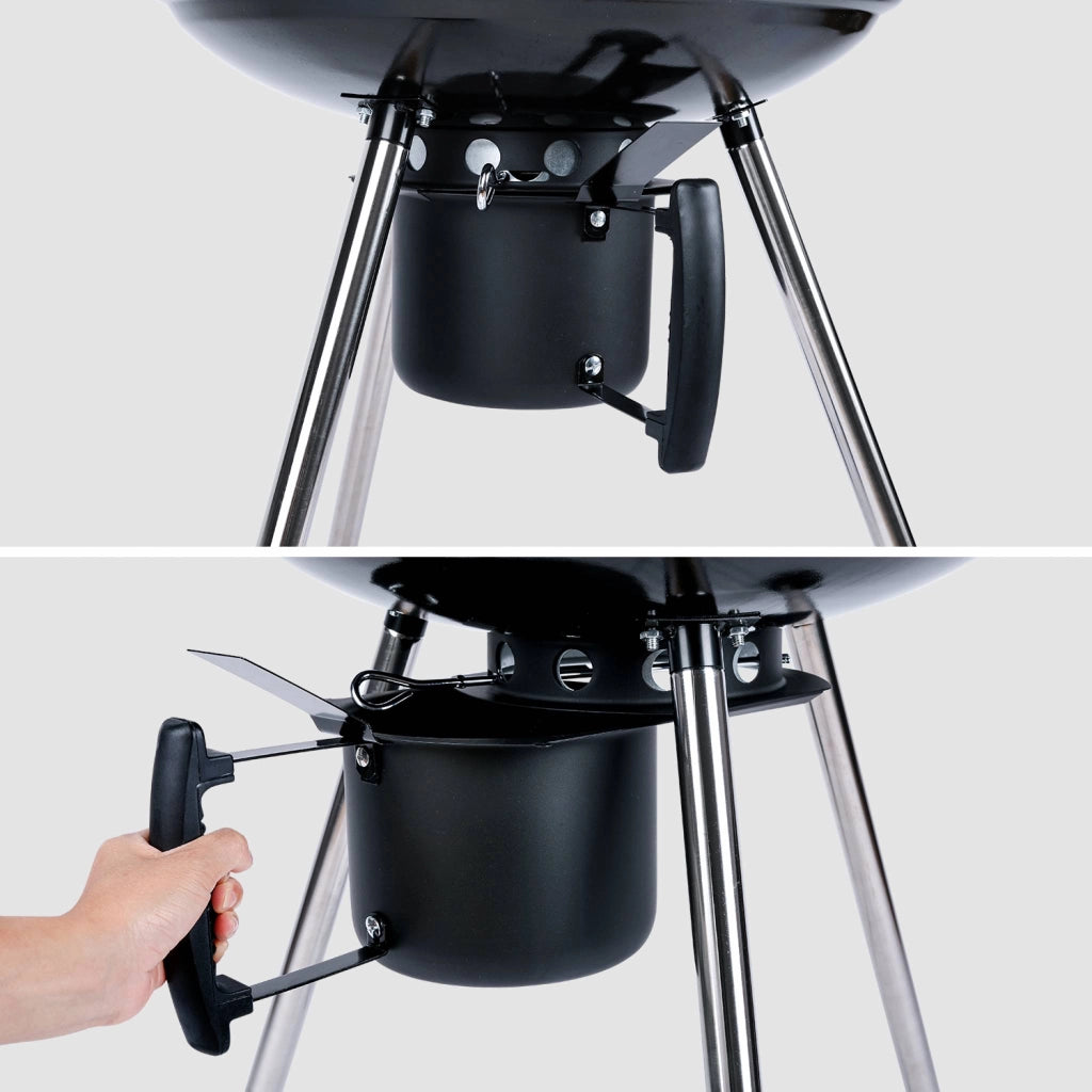 Barbecue a carbonella grill + affumicatore, nero