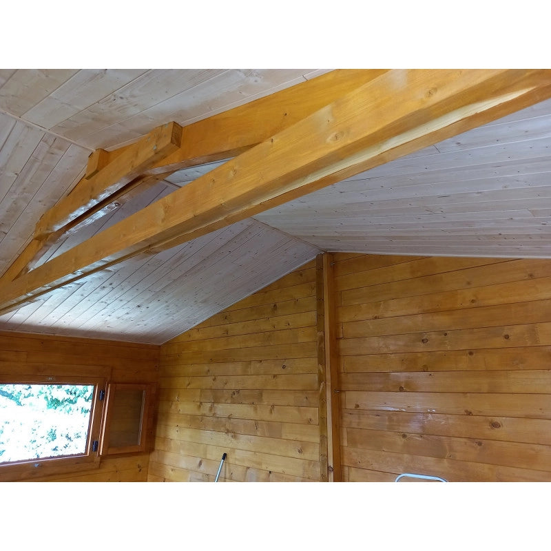 Casetta in legno 500x400 cm – Pareti 60 mm – Tetto rosso 26° – Finestre doppio vetro – CZ5040.02 Foresta