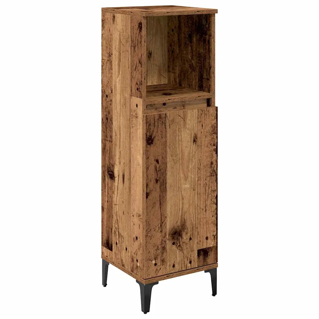Set di mobili per il bagno con lo scaffale 3 pcs Legno vecchio