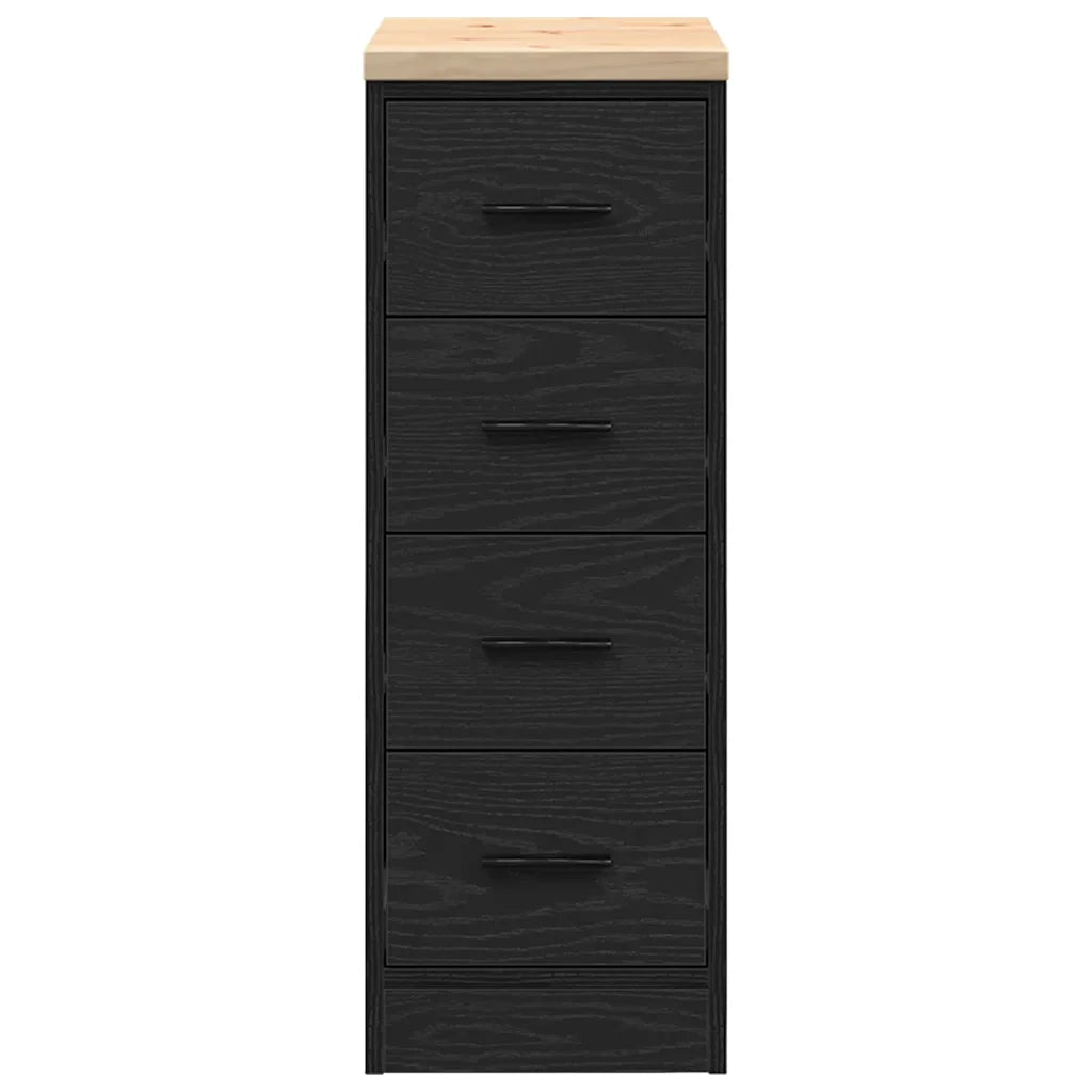 Armadietto da Garage Nero 30x51x85 cm in Legno Massello di Pino 860581
