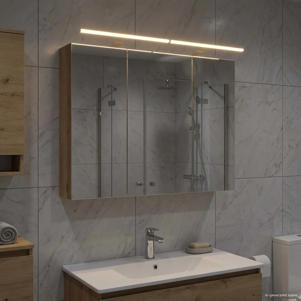 Mobiletto per specchio da bagno con porta Rovere Artigianale