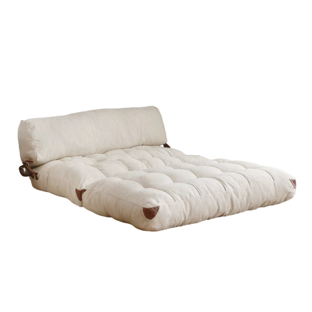 Divano letto a 2 posti in tessuto "Fold" - 120 x 75 x 79 cm - Crema