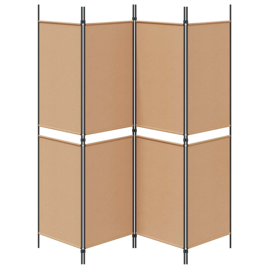 Paravento a 4 pannelli Beige 200 x 180 cm Tessuto