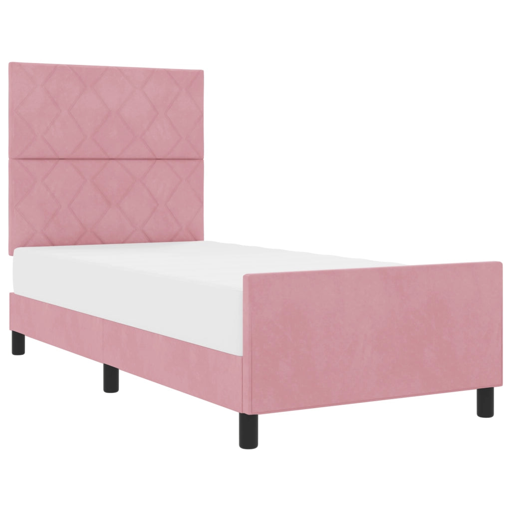 Struttura del letto Rosa 90x200 cm Velluto