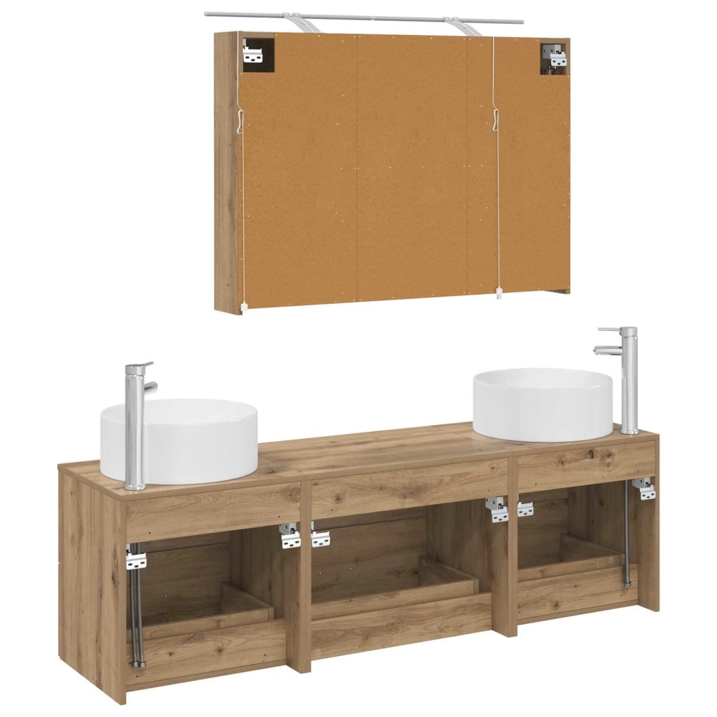 Set di mobili per il bagno 4 pcs Rovere Artigianale 3407062