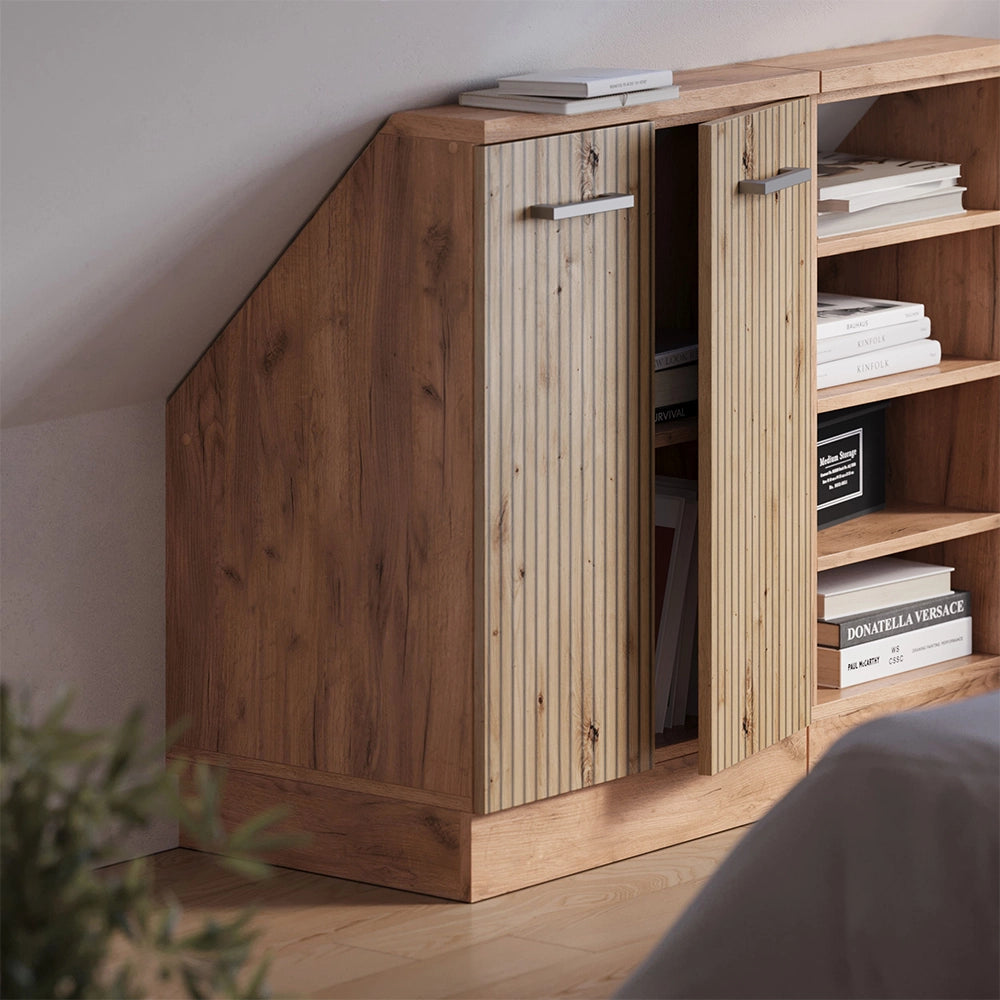 Mobile sottotetto Rion Rovere artigianale/Rovere dorato con 2 porte Vicco