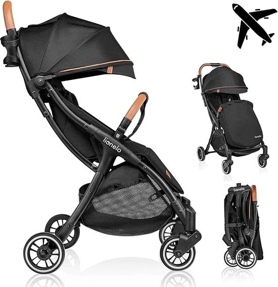 Carrello per bambini 0-4 anni/22kg Leggero e pieghevole Regolazione della schiena dal seduto al dorso e supporto per i piedi Tas, zaino e parasole Ruote con ammortizzatori