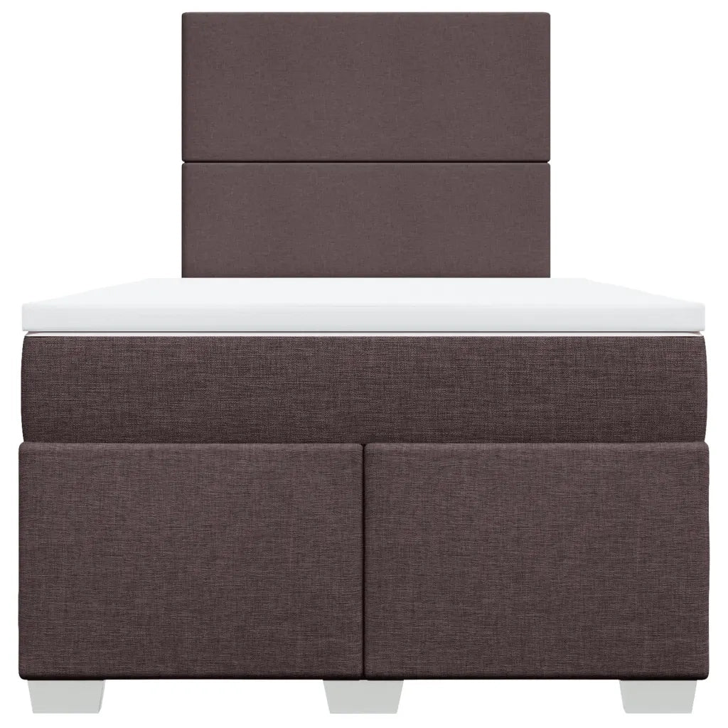 Giroletto a Molle con Materasso Marrone Scuro 120x190cm Tessuto
