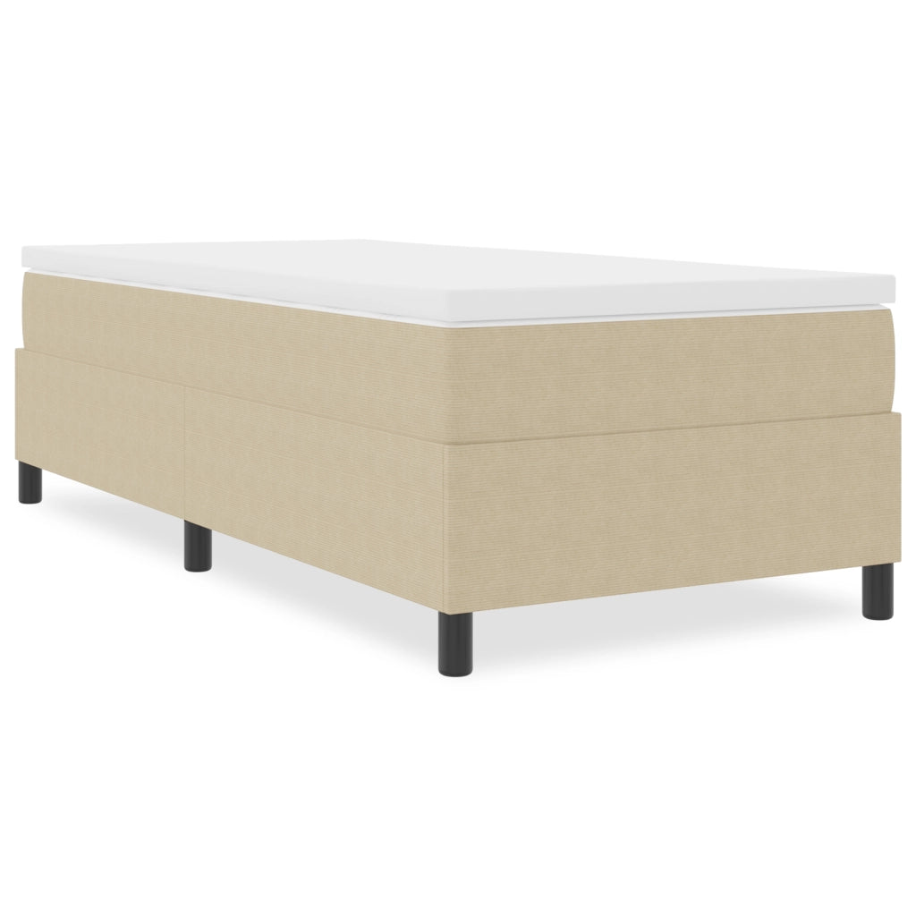 Letto Box Spring Verde Chiaro Grigio 80x200 cm Tessuto in Velluto Corduroy