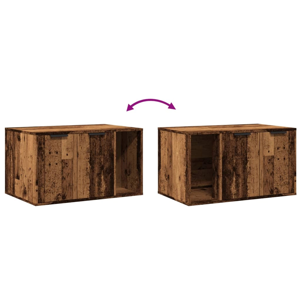 Mobiletto per lettiera per gatti legno vecchio legno marrone ingegnerizzato 02_0043344