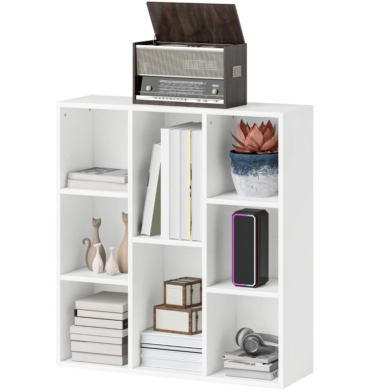 Libreria a 8 cubi in legno bianca 74,3 x 24 x 80 cm