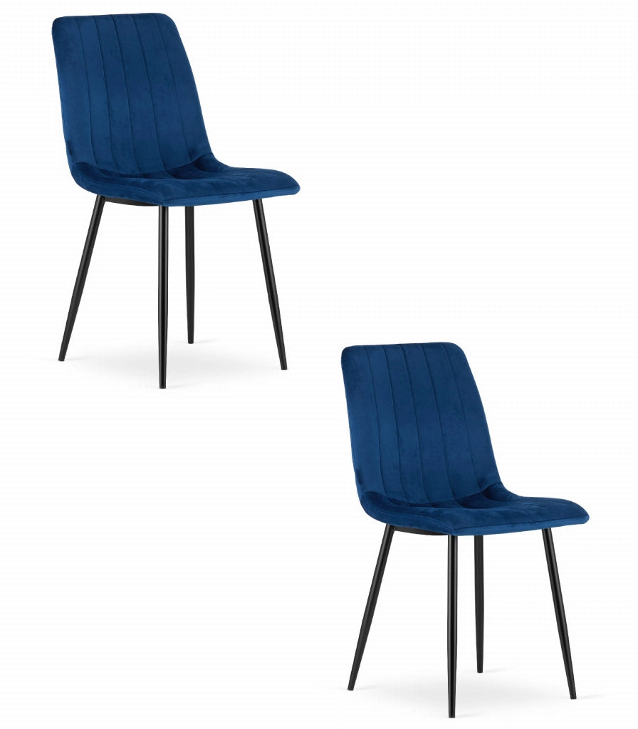 Sedia VALORA JEWA - Design ergonomico in velluto blu navy x 2