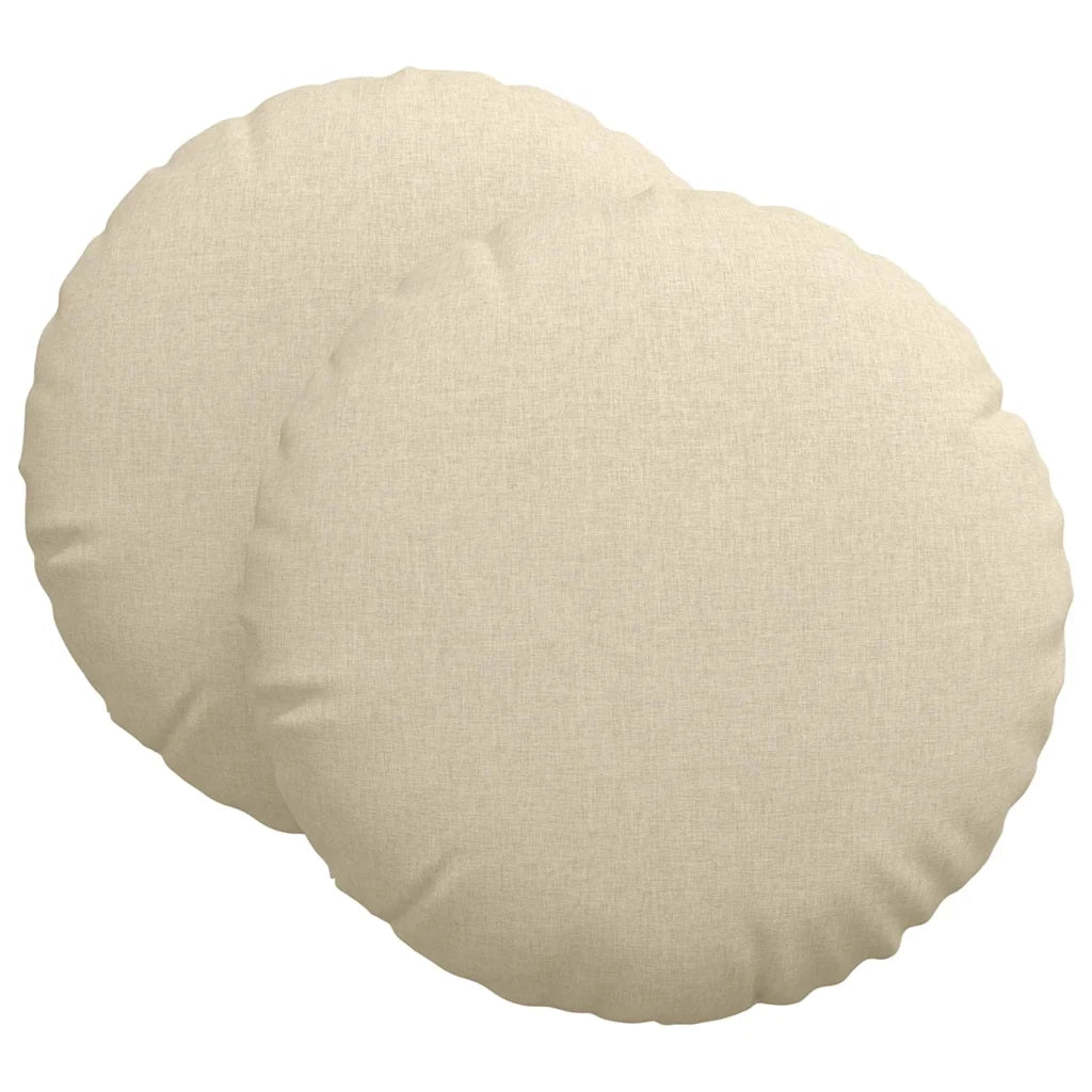 Cuscini per Seduta 2 pcs Crema Ø80 x 29 cm Tessuto