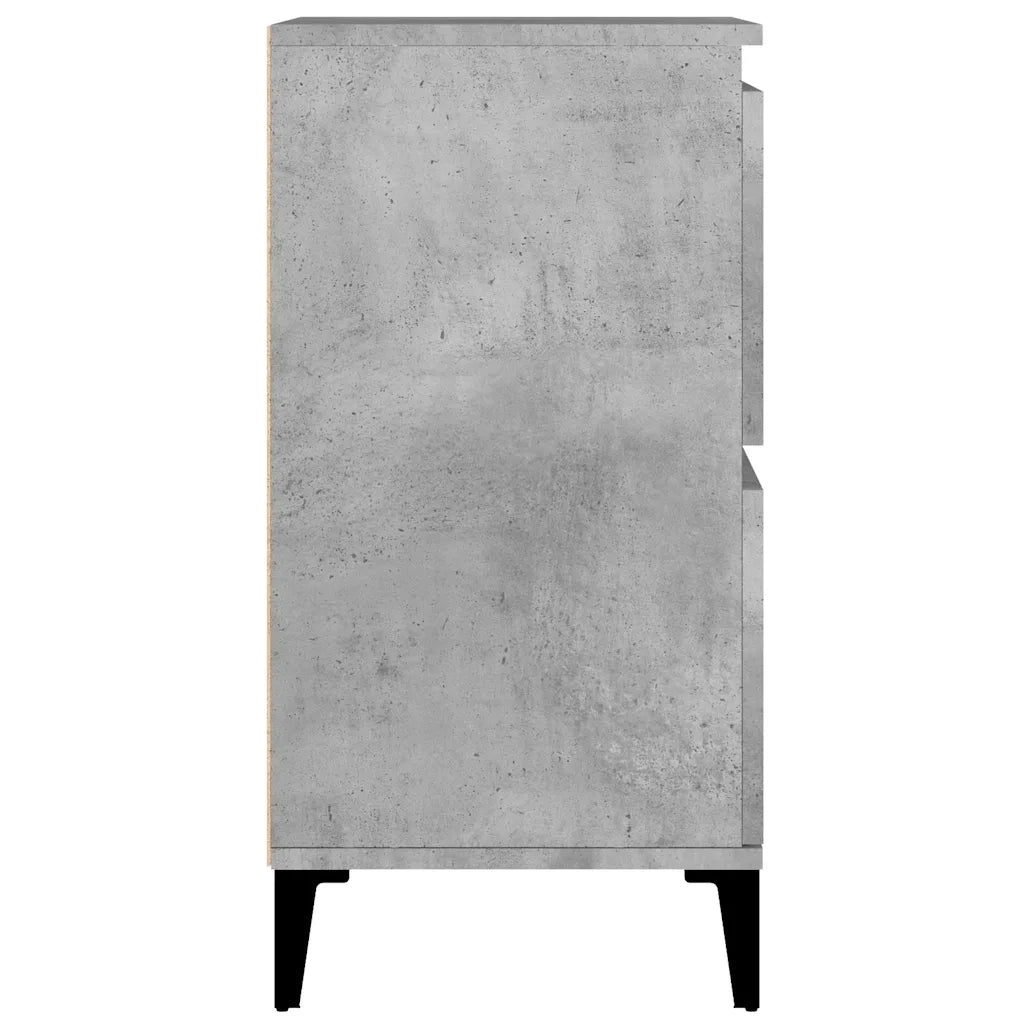 Credenze 2pz Grigio Cemento 60x35x70 cm in Legno Multistrato