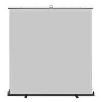 Fondale fotografico roll-up grigio 210x220, sfondo portatile con scatola di trasporto per fotoshooting, sistema autoportante, telo ingualcibile per studio fotografico